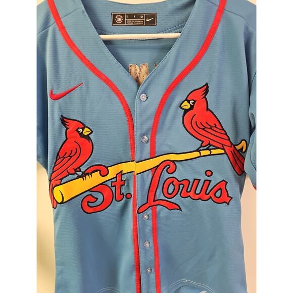 Nike St Louis Cardinals Powder Blue Jersey Men’s S Nolan Arenado #28 Stitched - Picture 2 of 8